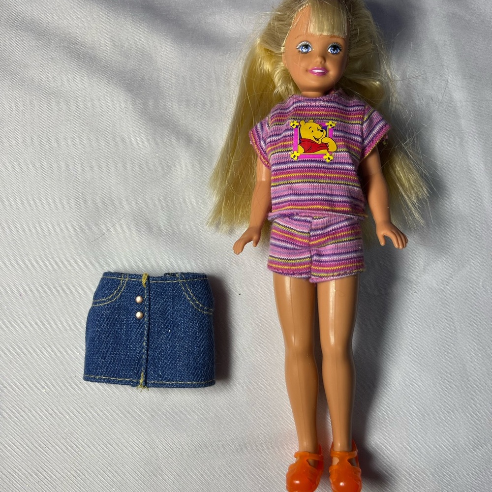 Vintage 90s‎ Stacie Barbie Pooh Flashlight Fun Doll w/ Outfit & Shoes EUC